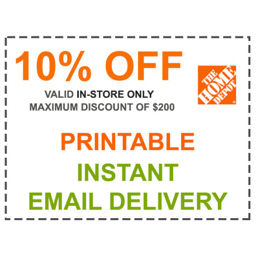 Home Depot Coupon 10% Off In-Store Only Coupon