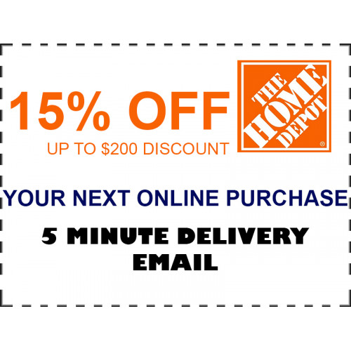 INSTANT 1x ONE HD Home Depot 15% OFF 1-C0UPON FAST!! 0NLINE-ONLY 