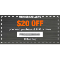 Home Depot Coupon - $20 OFF Your $150+ Online Order
