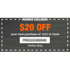 Home Depot Coupon - $20 OFF Your $200+ Online Order